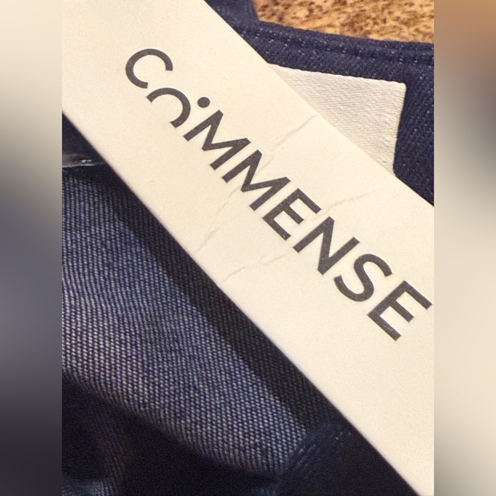 NWT. Commense. Denim Stand Collar Puff Sleeve Mini Dress. Size Small. - Picture 12 of 15